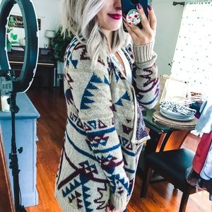Buckle Daytrip Tinsel Geometric Cardigan XS